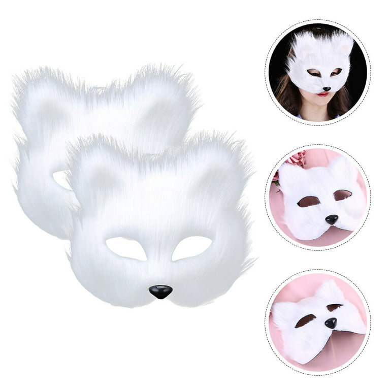  Alodidae Fox Mask 3 Pcs DIY Animal Masquerade Masks White  Paintable Halloween Party Wolf Cosplay Costume Accessory : Toys & Games