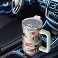 thumbnail image 6 of OBREWU Yorkie and Floral Tumbler with Handle and Lid,Yorkie and Floral 40oz Double Wall Vacuum Insulated Tumbler,Cups Gift for Women and Men, 6 of 7