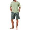thumbnail image 2 of INSPIRE CHIC Men's Sleepwear Short Sleeve T-Shirt with Plaid Shorts Pajama Set S Green, 2 of 5