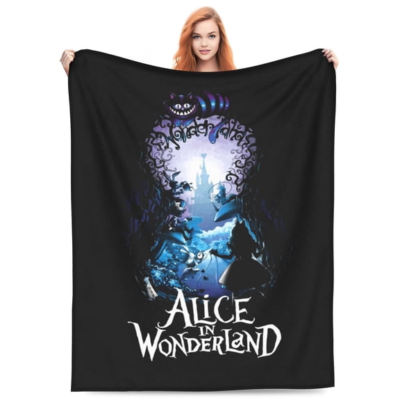 Alice in Wonden-Lan Bed Blanket 3D Printed Throw Blanket Lightweight Super Soft Air Conditioning Room All Season Blanket Sofa Couch Bed Fans Cartoon Blanket 40"x30"