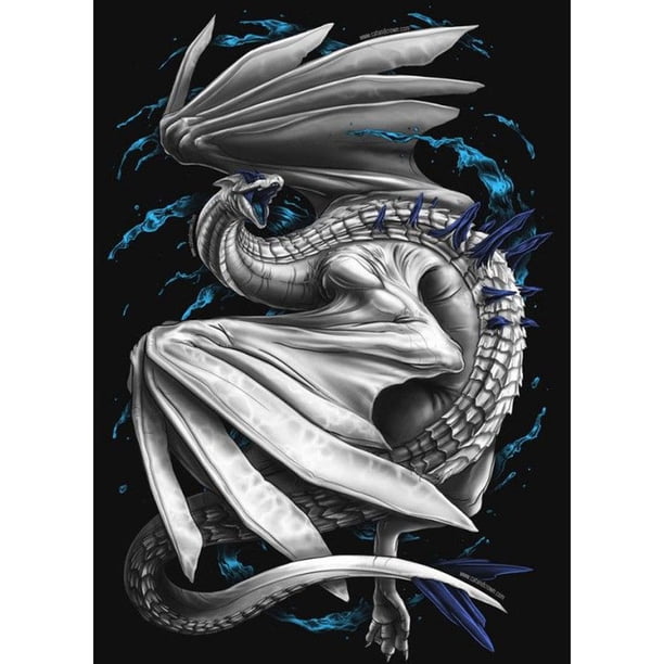 Taladro diamante pintura (DE3140) 5D DIY completo dragón punto de cruz bordado Kit 30x40cm blanco Hugtrwg Para estrenar