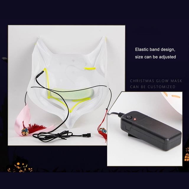 Máscara Led De Halloween,Máscara De Deriva De Zorro Led Máscara De Deriva De Zorro Led Máscara De Zorro Led Para Fiestas De Disfraces Diseño Elevado