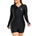thumbnail image 4 of RELLECIGA Women's Long Sleeve Boyleg One Piece Swimsuit Modest UV Protection Rash Guard, 4 of 9