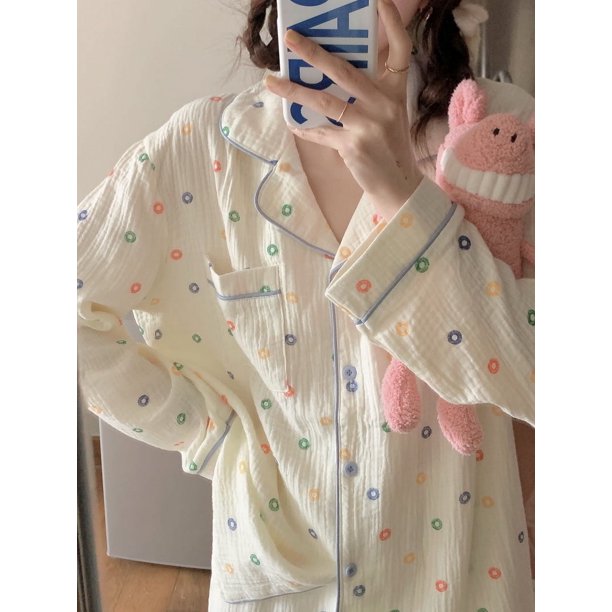 Traje de pijama de alta calidad para mujer, ropa de casa cómoda y transpirable, pantalones de manga larga, versión coreana, Otoño, nuevo