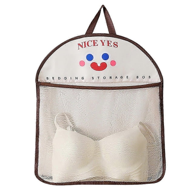 Wall Hanging Mesh Bag Cartoon Print Great Load Bearing Visible Large Opening Toys Underwear Trash