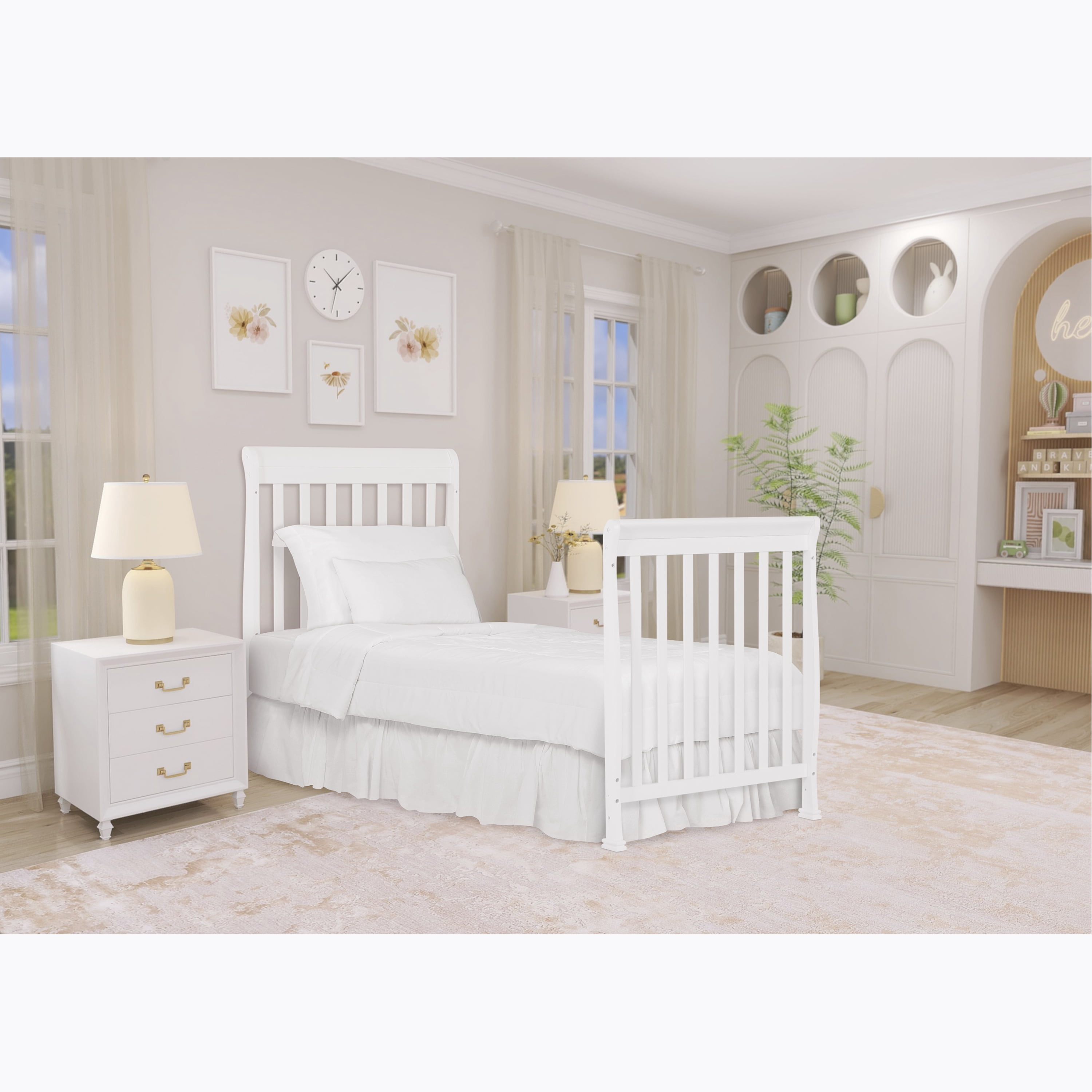 Dream On Me Violet 7 in 1 Convertible Wood Transition Bed White Walmart