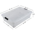 thumbnail image 2 of 50 Quart Plastic Under Bed Storage Box, Clear Underbed Storage Containers with Wheels, 3 Packs, 2 of 7