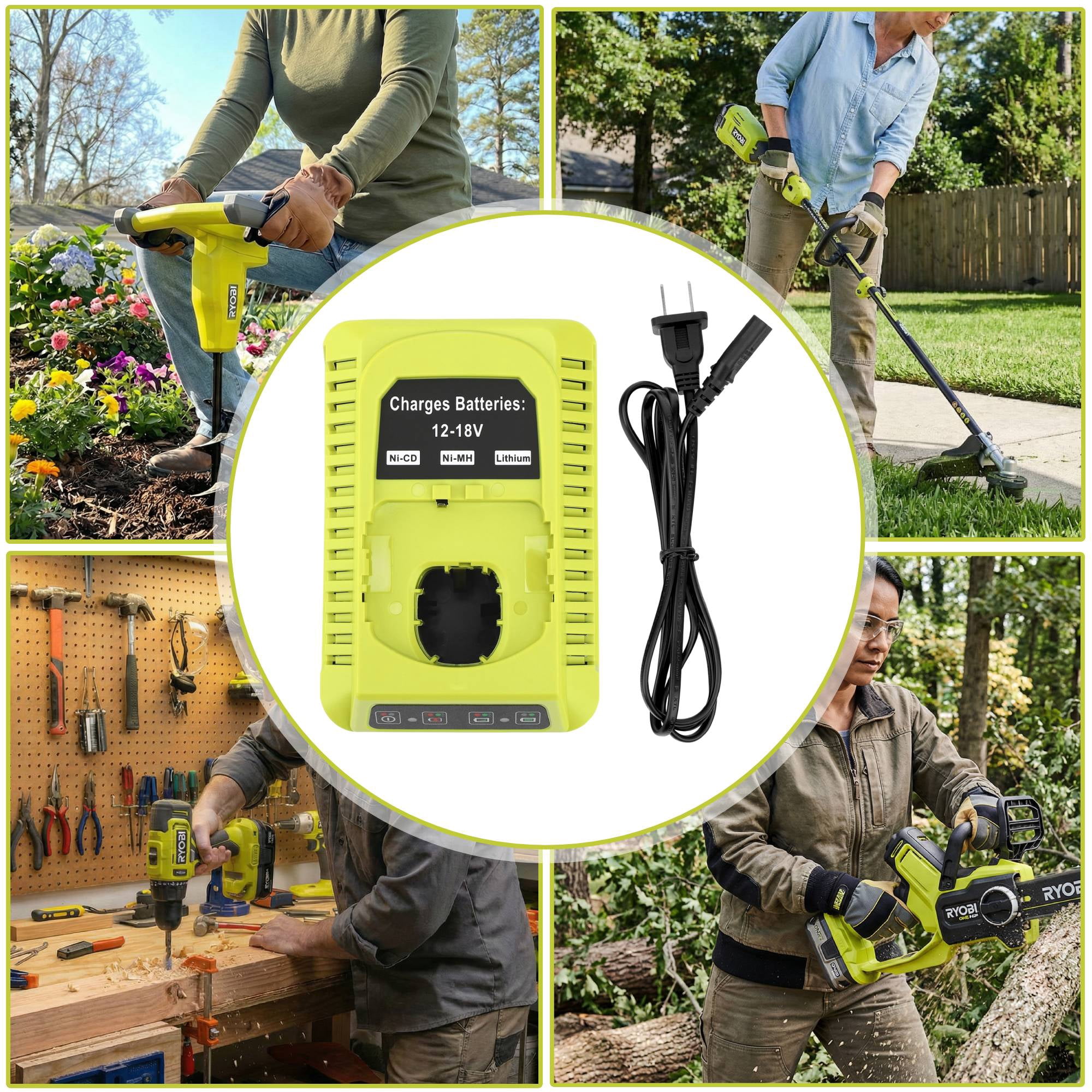 18-Volt P117 Rapid Charger Replace for Ryobi 12V-18V Battery One+ Lithium-Ion/NiCad/NiMh Battery P102 P108 P189 P197 P103 P105 P107 P190 P191 PBP002 PBP005