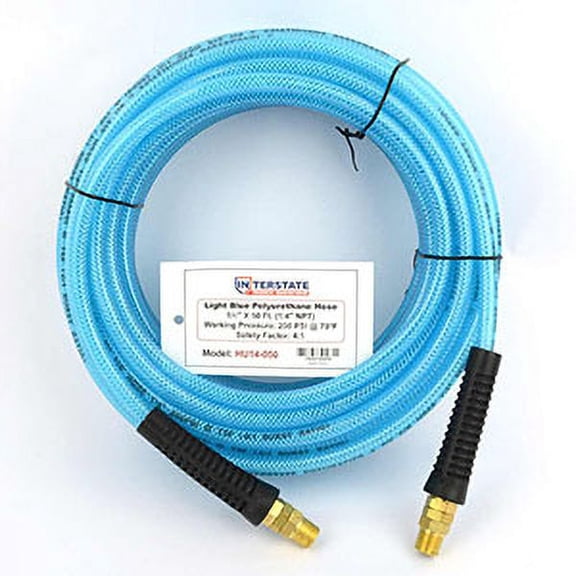 Interstate Pneumatics HU14-050S 1/4" 50 ft Polyurethane Hose (1/4" NPT) Swivel Fitting