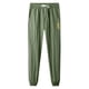 thumbnail image 4 of Pantalones casuales de moda para hombre, con bolsillos y tobillos, color liso, cintura elástica y cordón ajustable., 4 of 6