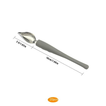 

20Pcs Sauce Spoon Stainless Steel Plate Pencil Dish Art Tool Draw Art Spoon for Pastry Chocolate
