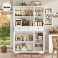 thumbnail image 5 of Hiphuta 67" Tall Farmhouse Kitchen Pantry Storage Cabinet with Door Shelves, 43" Wide Large Cupboard Hutch with 3 Drawers, White, 5 of 7
