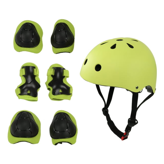 Set 7pcs/set Children Safety Helmet Knee Elbow Pad Sets Breathable Riding Skating Protective Gear Set