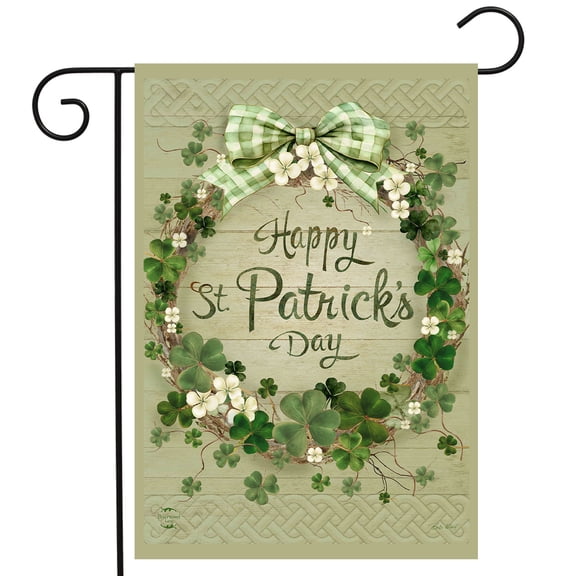 Briarwood Lane St. Patrick's Day Garden Flag 12x18 For Outdoor Lucky Wreath St. Patrick's For St. Patrick's Day Garden Flag Flags For Outside