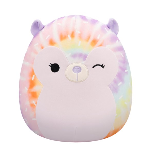 Squishmallows 14" Plush - Groovy the Winking Tie-Dye Hedgehog with Pink Belly and Eyelashes