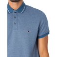 thumbnail image 4 of Tommy Hilfiger Pretwist Mouline Tipped Slim Polo Shirt, Blue, 4 of 5