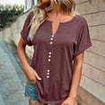 thumbnail image 6 of Summer Plus Size Tops for Women 2025 Plain Short Sleeve V Neck T Shirts for Women Dressy Casual Work Office Blouses, 6 of 6