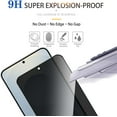 thumbnail image 4 of 2 Pack Privacy Screen Protector for Samsung Galaxy S25 Anti Spy Tempered Glass, Support Fingerprint Unlock, Anti Scratch, Bubble Free, 4 of 7