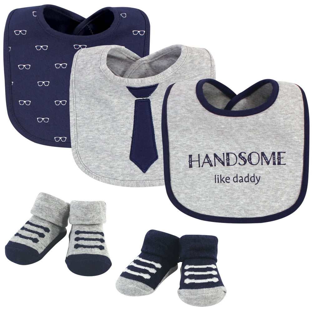 Hudson Baby Baby Boy Bibs and Socks Set, 5pc