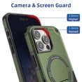 thumbnail image 6 of for iPhone 16e Phone Case, [Built-in Invisible Kickstand] [Compatible with MagSafe] Heavy Duty Shockproof Anti-scratch Anti-fall Magnetic Phone Case Cover for iPhone 16e,Armygreen, 6 of 7