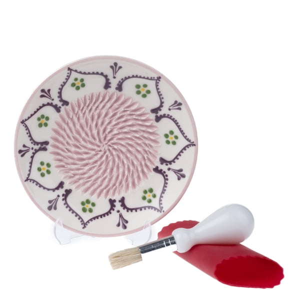 Juego de platos ralladores de ajo de cerámica hechos a mano con accesorios