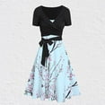 thumbnail image 1 of Birdeem Mode Femme Été Robe à Manches Courtes Col en V Imprimé Floral Vacances avec Fermeture Éclair, 1 of 12
