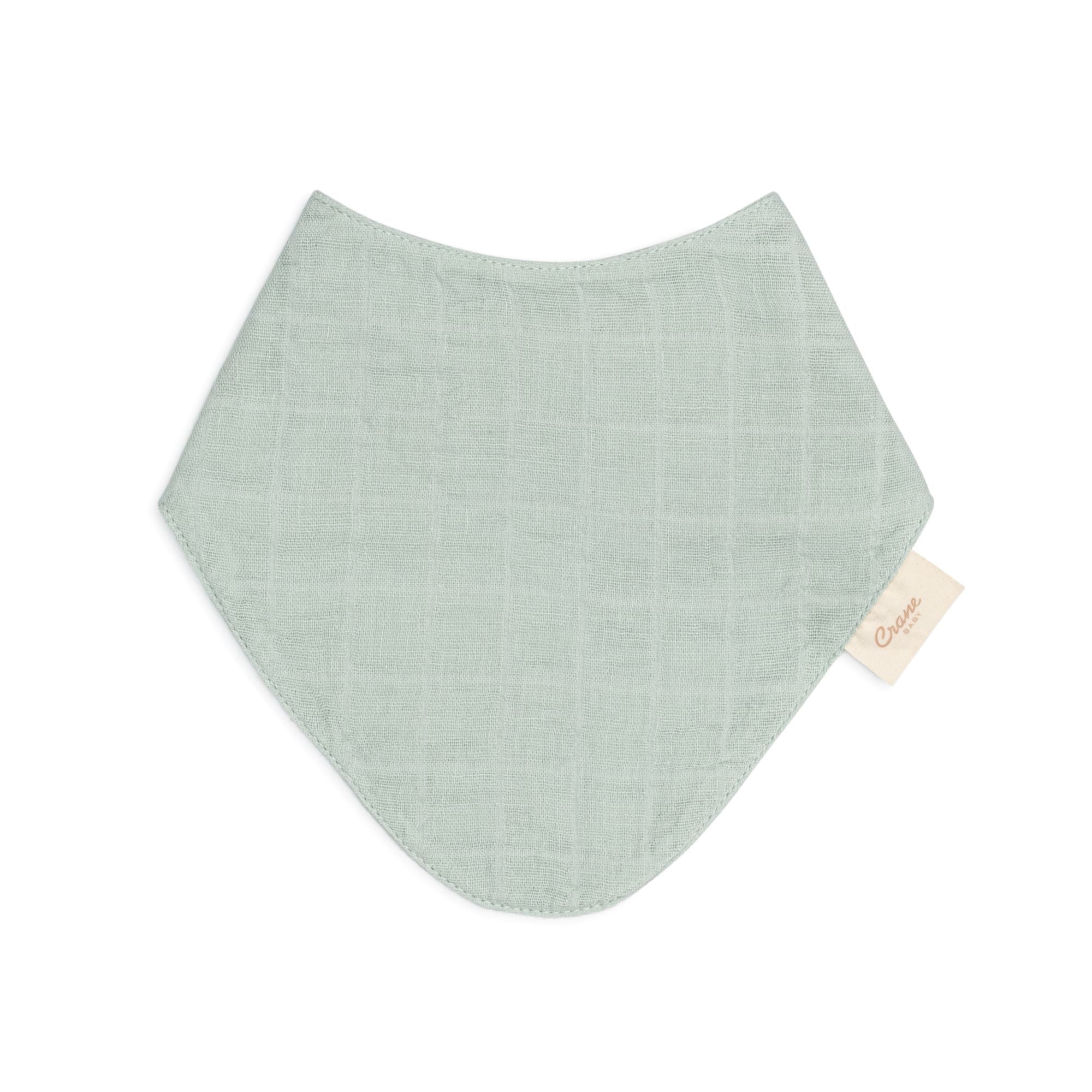 Crane Baby Organic Cotton 3-Piece Adjustable Fit Bandana Baby Bib Set, White, Unisex Baby Bibs