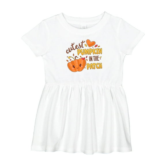 Inktastic Cutest Pumpkin in the Patch with Orange Heart Girls Baby Dress