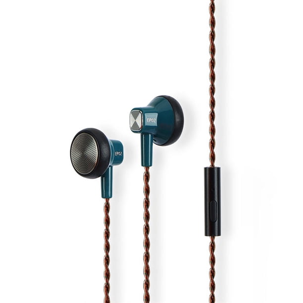 JCALLY EP02 Audífonos con cable de 3,5 mm con micrófono Audífonos dinámicos para teléfono inteligent Irfora Azul oscuro con micrófono