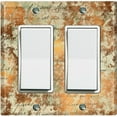thumbnail image 1 of Metal Light Switch Plate Outlet Cover (Letter Autumn Copper Leaves Damask LET017), 1 of 13