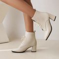 thumbnail image 4 of B91xZ Bottes pour Femmes Automne Neige à Enfiler Imperméables, Blanc 8, 4 of 5