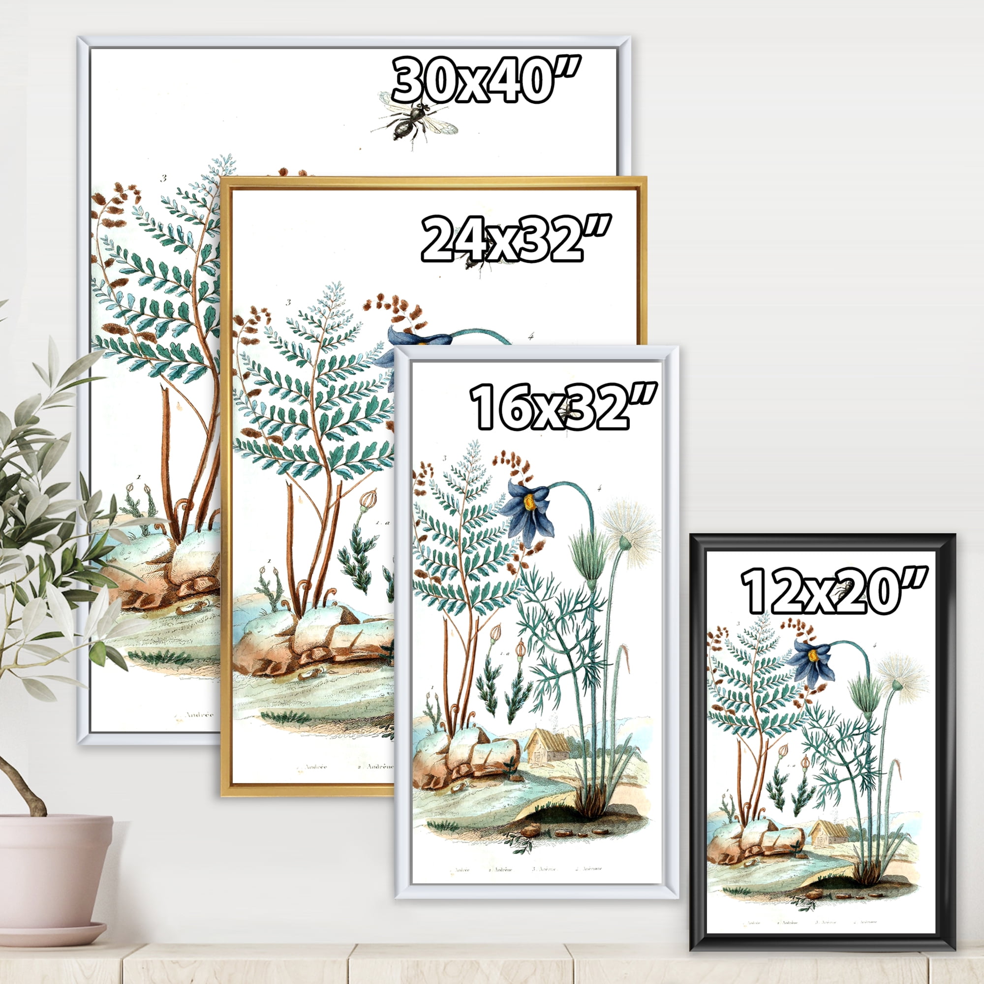 Designart 'Ancient Ancient Countryside Animals' Farmhouse Framed Canvas Wall Art Print