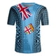 thumbnail image 2 of Camiseta con cuello en V y estampado 3D de la bandera de la República de Fiji Camiseta con cuello en V y emblema gráfico de rugby de Fiji para hombres Camisetas de moda, 2 of 5