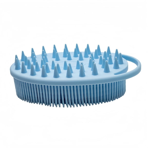 2 in 1 Silicone Body Scrubber and Shampoo Brush, Double Sided Shower Scrubber Loofah, Exfoliating Bath Brush with Scalp Massager for Sensitive Skin Women Men Rapid Foaming Spa Gift