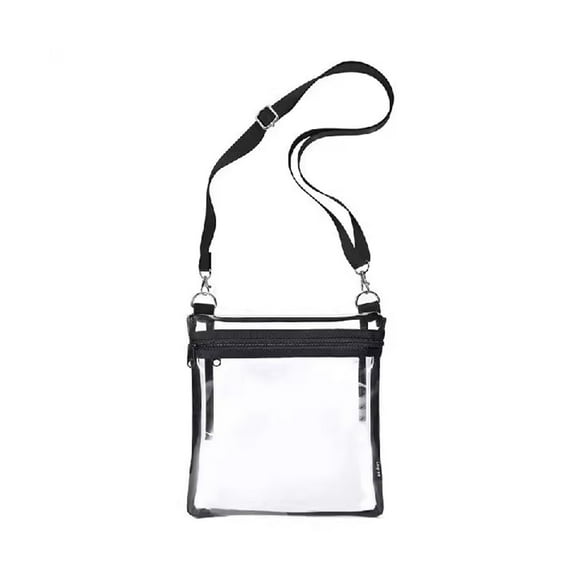 Clear Crossbody Bag for Stadium Events, Transparent PVC Purse with Adjustable Strap, Approved for Concerts, Sports, Security Checks