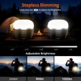 thumbnail image 4 of 1000LM Camping Lantern Rechargeable, 11 Light Modes with RGB Color Changing Camping Lights, Portable Tent Light with Magnetic Base, Waterproof Emergency Hanging Light for Hurricane, Home, Camping, 4 of 6