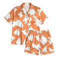 thumbnail image 4 of Summer Sales Womens Pajama Sets Funny Pumpkin Print Short Sleeve Button Top Loungewear Halloween Pajama Sets for Women 2 Piece, 4 of 4