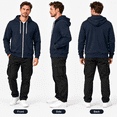 thumbnail image 2 of Men's Fleece Hooded Jacket Full Zip Long Sleeve Hoodie with Pockets Fall Winter Loose Zipper Sweatshirt Jacket, 2 of 8