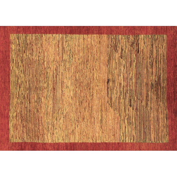 Ahgly Company Indoor Rectangle Abstract Brown Modern Area Rugs, 5' x 7'
