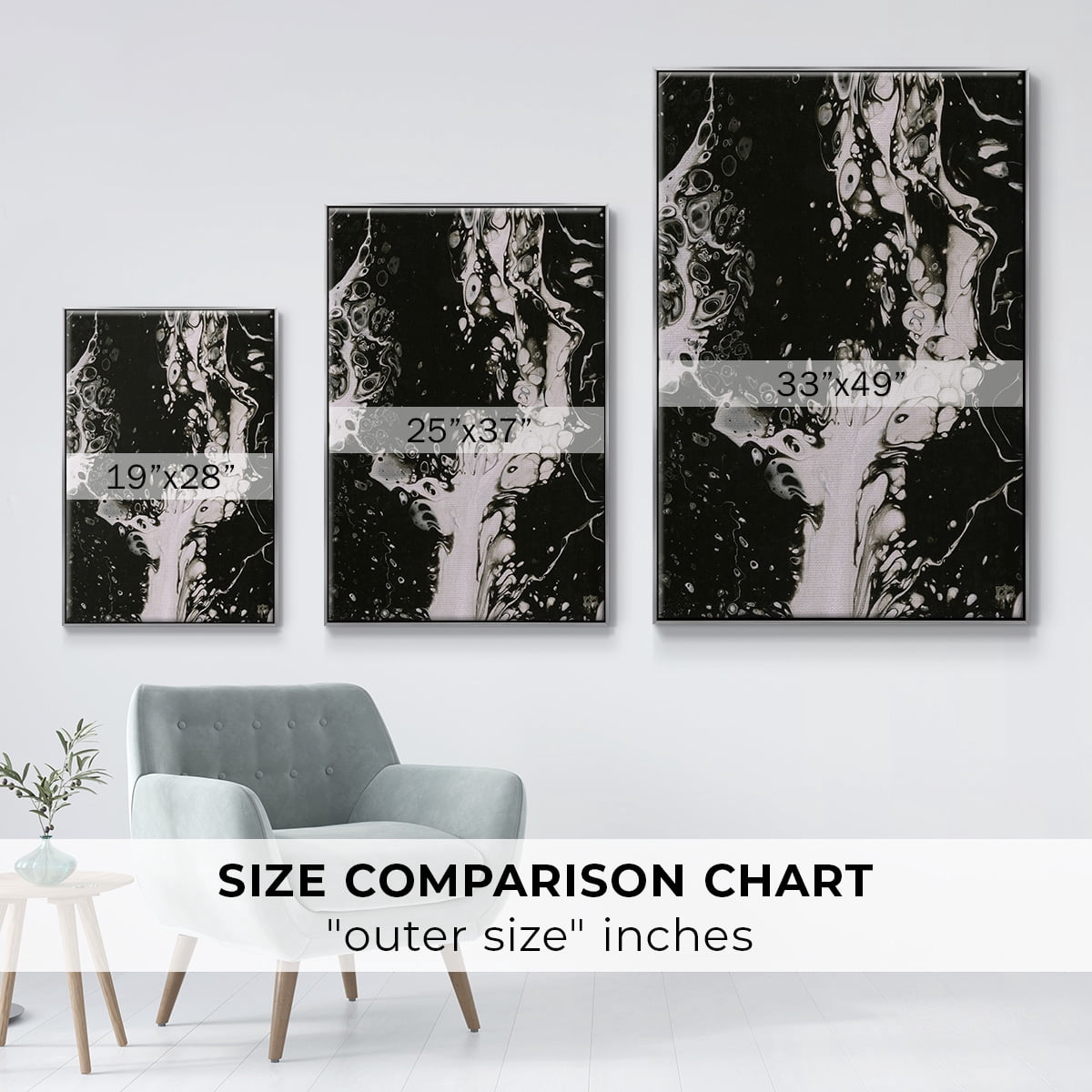 C37 Framed Premium Gallery Wrapped Canvas - Ready to Hang - 25 x 37 - Silver Floating Frame