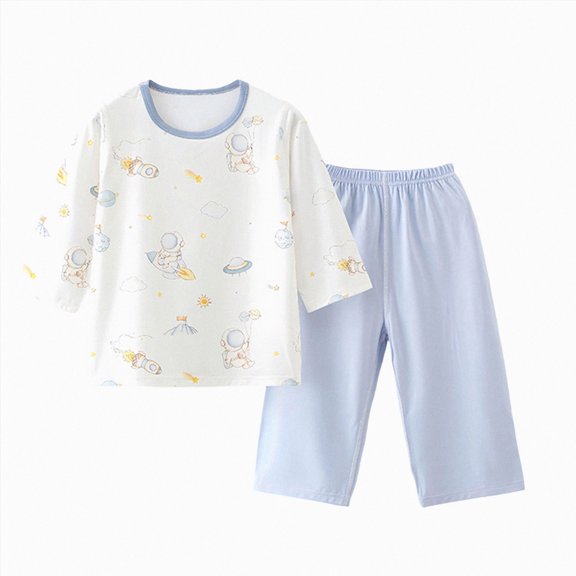 masbird Toddler Pajamas Cotton Kids Pajamas for Boys Girls Long Sleeve Pajama Set 2 Piece Snug Fit Pjs Set 6-12 Months 12-24 Months 2t 3t 4t 5t 6t 7t 8t 9t Children(Blue,13-15 Y)