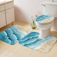 thumbnail image 2 of Aqua Coastal Bath Mat 3 Piece Bathroom Rug Set, Nautical Summer Beach Ocean Beige Non Slip Bath Rug Contour Mat and Toilet Lid Cover, Absorbent Shower Mats Soft Bath Rugs and Mats Sets, 2 of 8