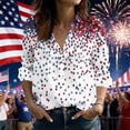 thumbnail image 2 of 4th of July Outfits for Women American Flag Graphic T-Shirts Long Sleeve Button Down Blouses 250th Anniversary USA Shirt Dressy Casual Tops, 2 of 5