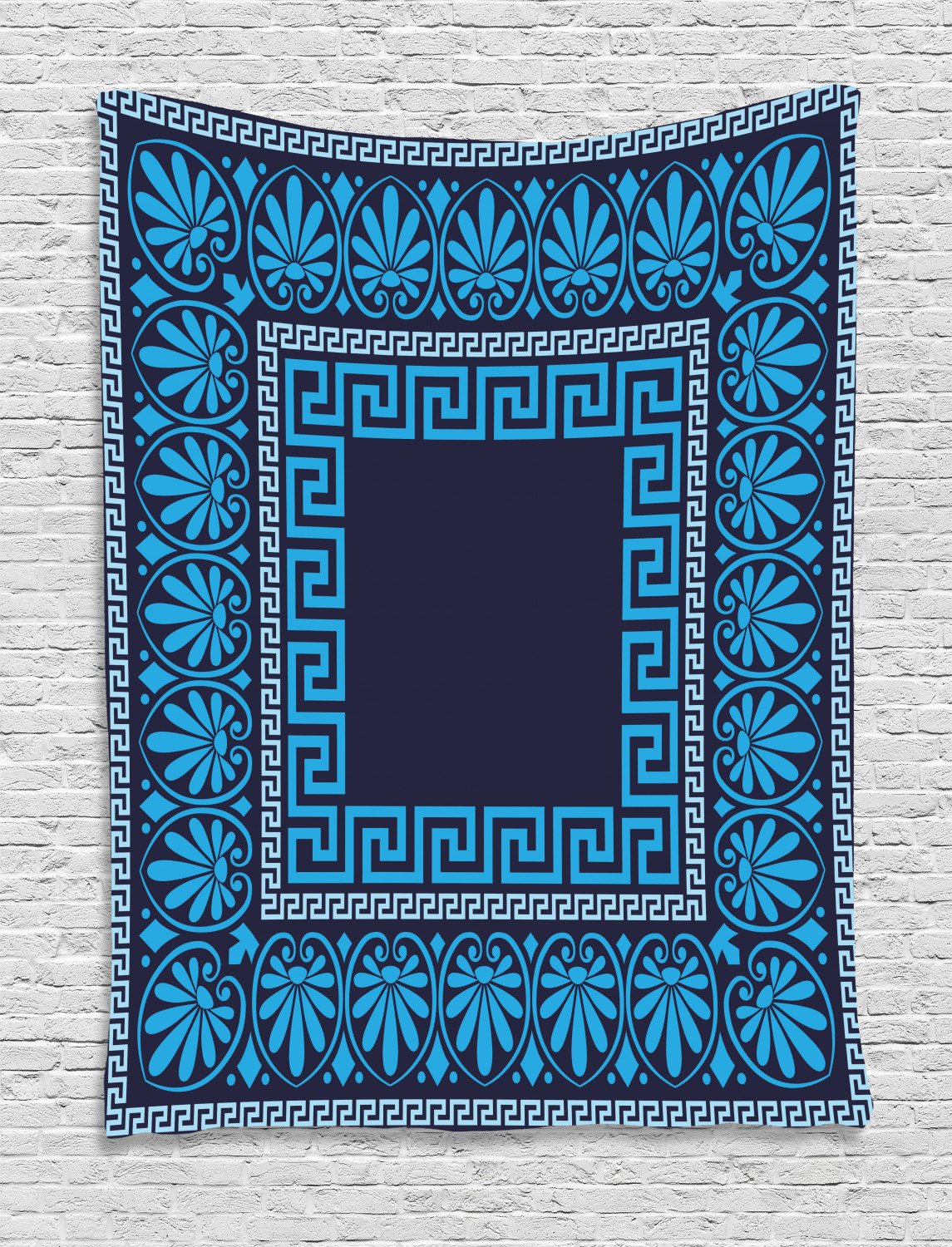 Greek Key Tapestry, Grecian Meandros Pattern with