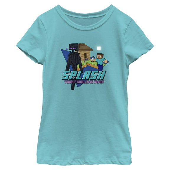 Girls Minecraft Splash Your Problems Away T Shirt