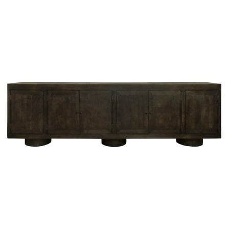 Sullivan Solid Wood 6-Door Sideboard in Dark Brown Finish