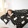 thumbnail image 3 of Feelyou Cute Halloween Ghost Twin Comforter Sets, Kawaii Polkadot Flower Bedding Set, Black Reversible, 2pcs, 1 Comforter and 1 Pillowcase, 3 of 7
