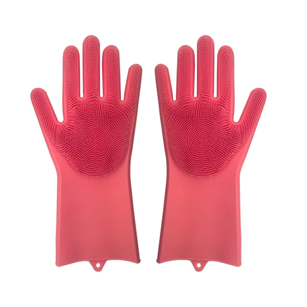 Rubber Glove for Household Washing Warmiehomy Silicone Gloves Magic Gloves Cleaning Silicone Washing Gloves Reusable Dishwasher Gloves Car Washing Heat Resistant 