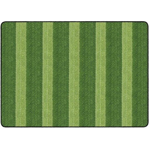 Flagship Carpets FA1007-32FS 6 x 8 ft. 4 Cozy Basketweave Stripe Classroom Rug, Green - Rectangle