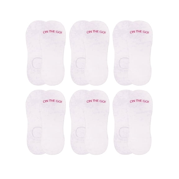 On the Go Women's Invisible Socks (6 Pair Pack, White)